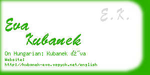 eva kubanek business card